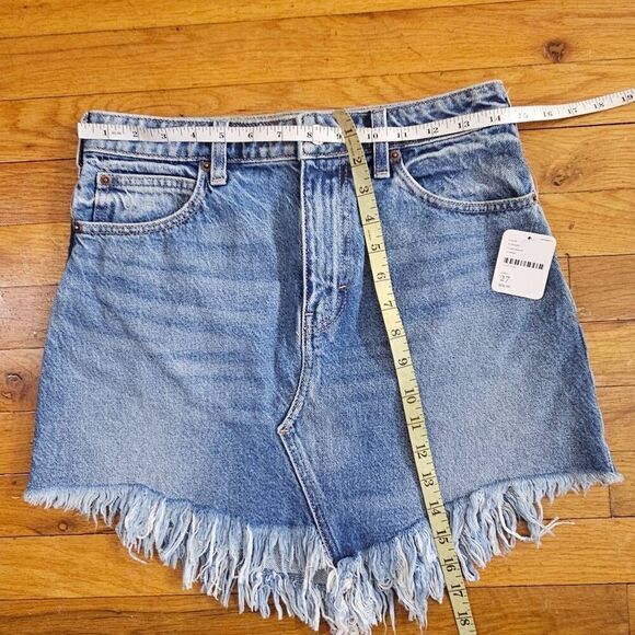 Free People Women's Bailey Blue Denim Mini Skirt Size 27 - Picture 5 of 6